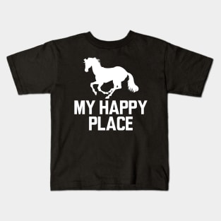 Horse - My happy place w Kids T-Shirt